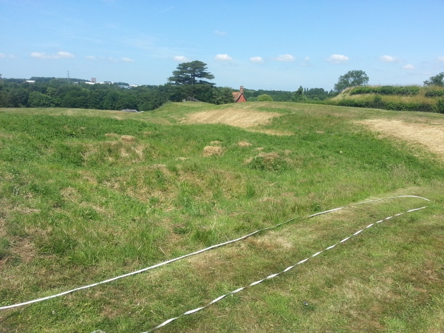 Its very difficult to photograph such a large expanse of grass, but this is an attempt at showing the whole trench site.